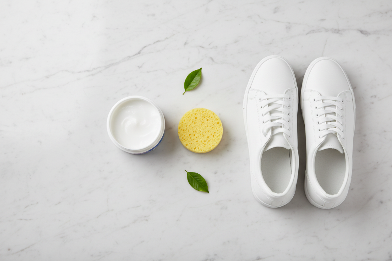 Cleaning Cream Flat Lay