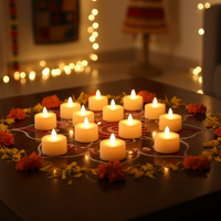 (Pack of 12 Pieces) Led Tea Light Candle for Home Decoration, Yellow Led Diya for Eco-Friendly Diwali Decorations