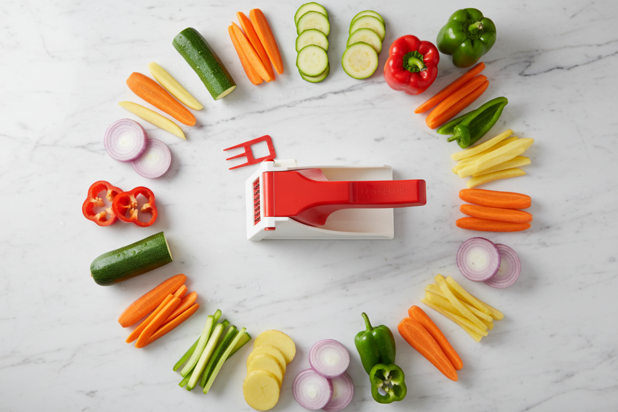 Vegetable Slicer Flat Lay